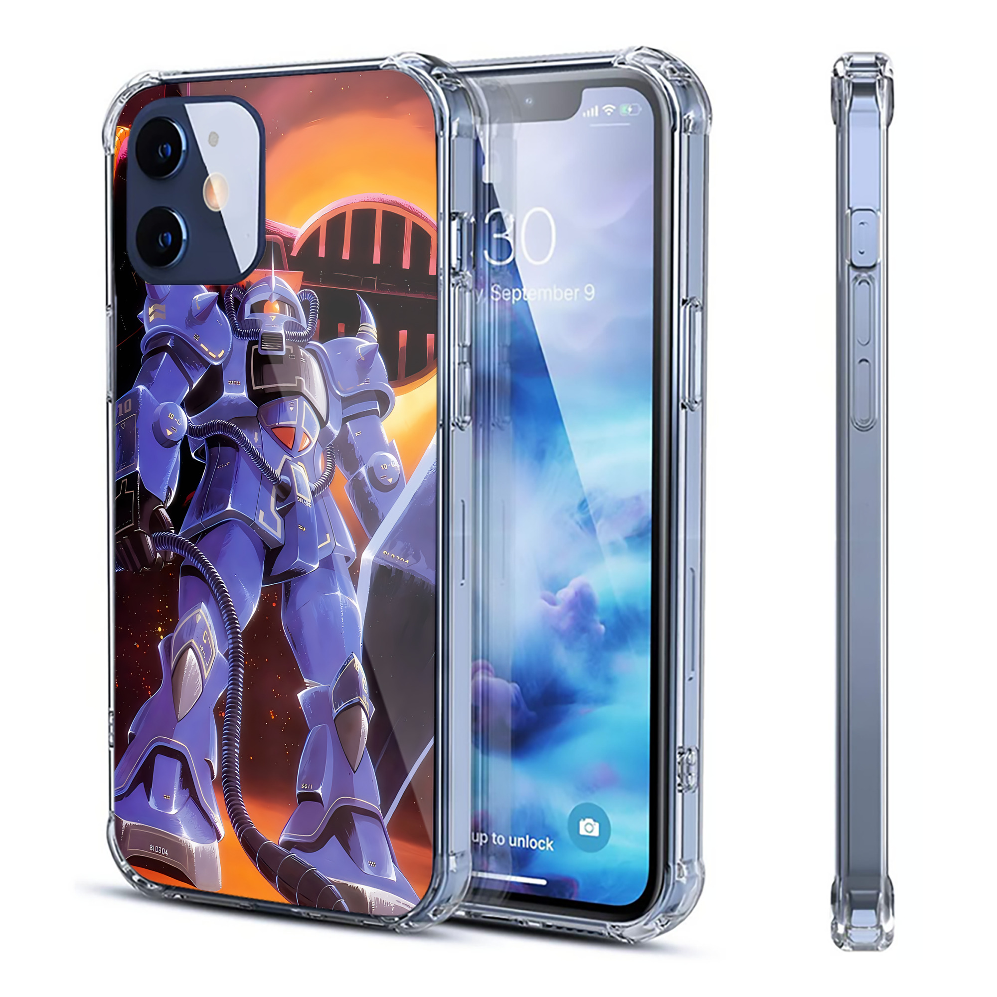 （画像用） 機動戦士ガンダム Mobile Suit Gundam 【iPhone 12シリーズ対応】透明スマホケース（クリアソフトケース）